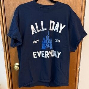 Like new xl Disney Navy Graphic T-Shirt with Castle Design
